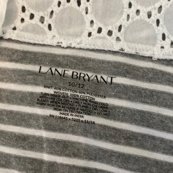Lane Bryant Mixed Fabric Notch lace top - Picture 5 of 7
